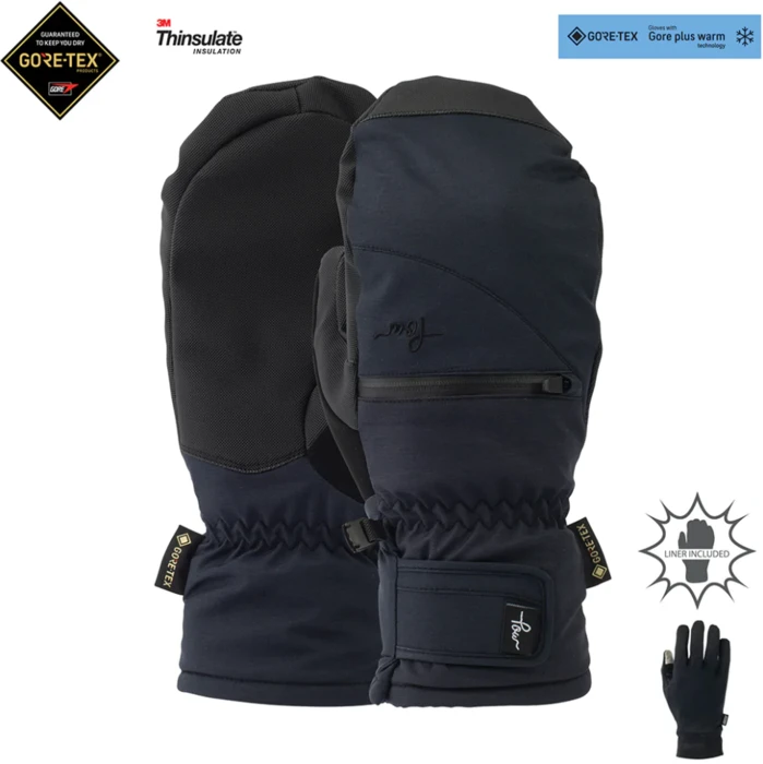 Pow Cascadia GTX Wmns Short Mitt + Warm - Black 1 Pow Cascadia GTX Wmns Short Mitt + Warm - Black