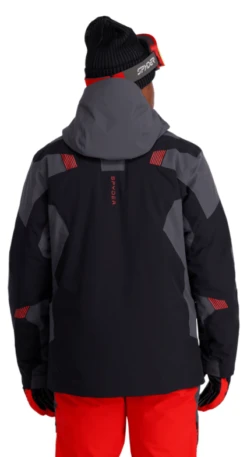 Spyder Leader Jacket - Black Volcano -Ski Gear Shop leaderjacket blackvo ear03tl1.a1w