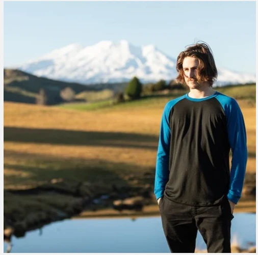 Opus Fresh Unisex Raglan Tee - Black & Blue 4 Opus Fresh Unisex Raglan Tee - Black & Blue - Image 4