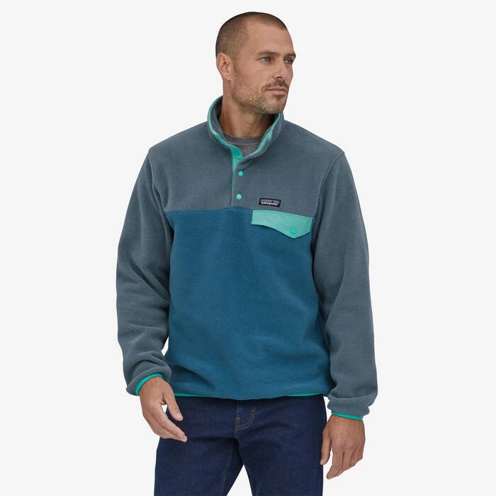 Patagonia Lightweight Synchilla Snap-T Pullover - Wavy Blue 2 Patagonia Lightweight Synchilla Snap-T Pullover - Wavy Blue - Image 2
