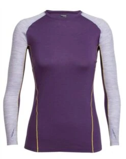 Icebreaker Comet LS Wmns Crewe - Eggplant/Silk HTHR/Sulfur